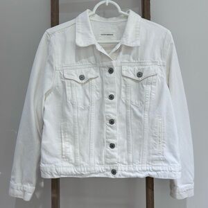 Lucky Brand White Denim Jean Jacket Women’s Size Large